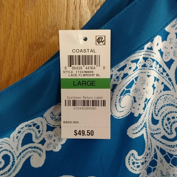 INC White & Royal Blue Halter Super Cute L - Picture 3 of 4